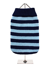 Oxford Blue Striped Sweater - A warm turtle neck sweater in contrasting shades of blue, perfect for boys or girls. Great for when it's just too warm for a coat but still too cold for going au natural! 