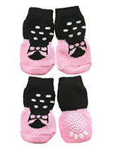 Ballerina Pet Socks - These fun and functional doggie socks protect your dogs paws from mud, snow, ice, hot pavement, hot sand and other extreme weather. Made from 95% cotton & 5% spandex making them comfortable and secure. Each sock features a paw shaped anti-slip silica pad & help keep your house sanitary. (set of 4).