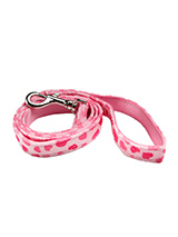 Pink Hearts Fabric Lead - Here at Urban Pup our design team understands that everyone likes a coordinated look. So we added a Pink Hearts Fabric Lead to match our Pink Hearts Harness, Bandana and collar. This lead is lightweight and incredibly strong.