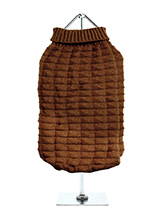 Chocolate Brown Waffle Textured Knitted Sweater - Our Chocolate Brown Waffle Textured Knitted Sweater has a tactile waffle-knit finish that is soft to the touch and easy on the eye. A high turtle neck and elasticated sleeves make this sweater extra cosy not to mention very stylish and chic.