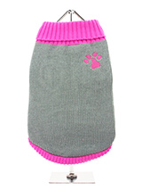 Pink Paw Sweater - Our Pink Paw Sweater is a beautiful shade of grey with contrasting pink turtle neck, pink arms and finished with a pink hem. Definitely one for the girls! Finished with an on trend high neck and elasticated sleeves to ensure a great fit from front to back.On top of all of that it will keep you dog s...