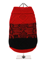 Donegal Red & Black Ribbed Sweater - This design has been inspired by the world famous Donegal sweater rich in heritage and reputed to be influenced by the scenic beauty of the landscape with its dark peat bogs and grey skys. This design represents sunset sinking into the black peat bog. Finished with an on trend high neck, elasticated...
