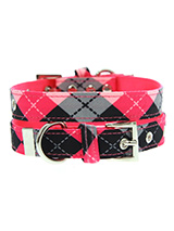 Pink Argyle Fabric Collar - Our Pink Argyle Collar is a traditional Scottish design which represents the Clan Campbell of Argyll in western Scotland. It is stylish, classy and never goes out of fashion. Used for kilts and plaids, and for the patterned socks worn by Scottish Highlanders since at least the 17th century. It is li...