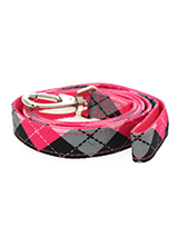 Pink Argyle Lead - Here at Urban Pup our design team understands that everyone likes a coordinated look. So we added a Pink Argyle Lead Fabric Lead to match our Pink Argyle Harness, Bandana and collar. This lead is lightweight and incredibly strong.