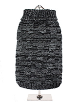 Charcoal Chunky Knitted Sweater - Our Charcoal Chunky Knitted Sweater has a tactile chunky knit finish that is soft to the touch and easy on the eye. A high turtle neck and elasticated sleeves make this sweater extra cosy not to mention very stylish and chic. A must for keeping your dog warm in those cold days and nights.