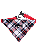 Red & White Plaid Bandana - Our Red and White Plaid Tartan Bandana is a traditional design which is stylish, classy and never goes out of fashion. Just attach your lead to the D ring and this stylish Bandana can also be used as a collar. It is lightweight and incredibly strong. You can be sure that this stylish and practical B...