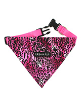 Pink Leopard Print Bandana - Just attach your lead to the D ring and this stylish Bandana can also be used as a collar. This distinctive look will give your dog a unique style all its own. It is made to the same high quality as all other Urban Pup products. It is lightweight and incredibly strong, and you can be sure that this...