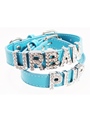 Blue Leather Personalised Dog Collar (Diamante Letters)